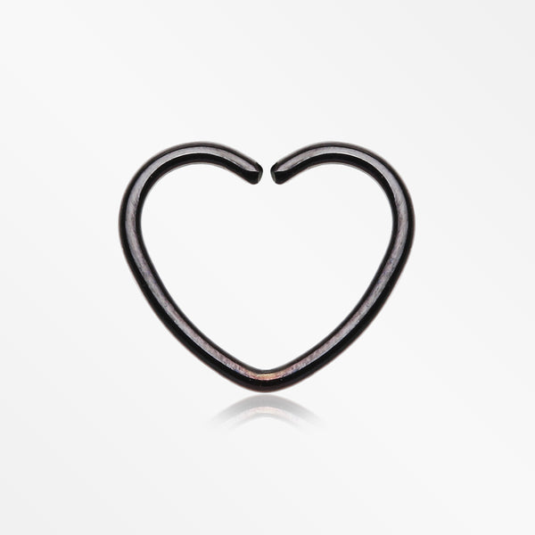 Colorline Heart Bendable Twist Hoop Ring-Black