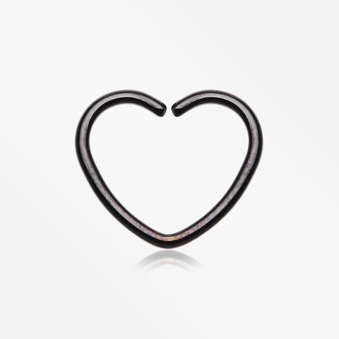 Colorline Heart Bendable Twist Hoop Ring-Black