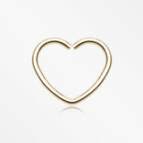 Golden Heart Bendable Twist Hoop Ring-Gold