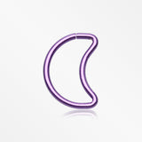 Colorline Crescent Moon Bendable Twist Hoop Ring-Purple
