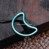 Colorline Crescent Moon Bendable Twist Hoop Ring-Teal