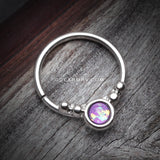 Opalescent Grandiose Bendable Twist Hoop Ring-Purple