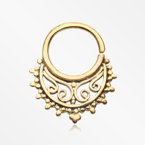 Golden Bali Majestic Brass Bendable Twist Hoop Ring
