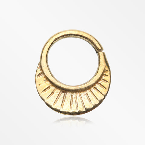 Golden Bali Ancient Vane Bendable Twist Hoop Ring