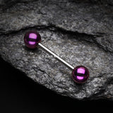 Colorline PVD Ball Top Steel Barbell-Purple