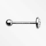 Multi-Gem Sparkle Barbell Tongue Ring-Clear