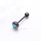 Detail View 1 of Blackline Opalescent Sparkle Barbell Tongue Ring-Black