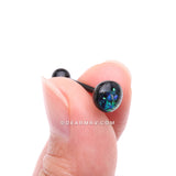 Detail View 2 of Blackline Opalescent Sparkle Barbell Tongue Ring-Black