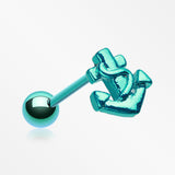 Colorline Classic Anchor Steel Barbell-Teal