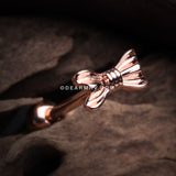 Rose Gold Sweet Bow-Tie Barbell Tongue Ring