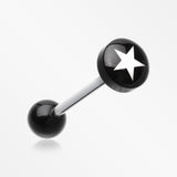 Star Eri Logo Acrylic Barbell Tongue Ring-Black
