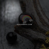 Rainbow Logo Acrylic Barbell Tongue Ring-Black