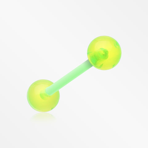 UV Acrylic Flexible Shaft Barbell Tongue Ring-Green
