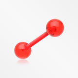 UV Acrylic Flexible Shaft Barbell Tongue Ring-Red