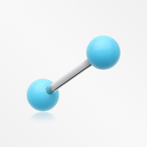 Neon Acrylic Barbell Tongue Ring-Light Blue