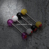 Strawberry Acrylic Top Barbell Tongue Ring-Purple