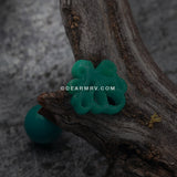Evil Octopus Acrylic Barbell Tongue Ring-Teal