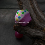 Sweet Cupcake Acrylic Barbell Tongue Ring-Purple