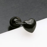 Adorable Puffy Heart Acrylic Top Barbell Tongue Ring-Black