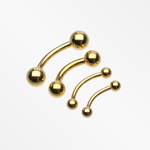 Gold Plated Basic Curved Barbell Ring