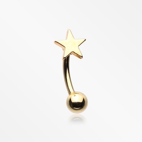 Golden Classic Star Steel Curved Barbell