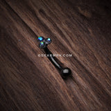 Blackline Trinity Opal Sparkle Curved Barbell Ring-Black/Black