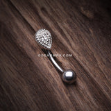 Aria Sparkle Teardrop Curved Barbell Ring-Clear