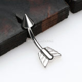 Classic Arrow Steel Curved Barbell Ring