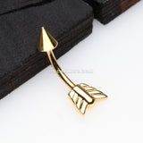 Golden Classic Arrow Steel Curved Barbell Ring