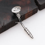 Classic Screw Bolt Steel Curved Barbell Ring