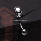 Apocalyptic Skull Head Curved Barbell