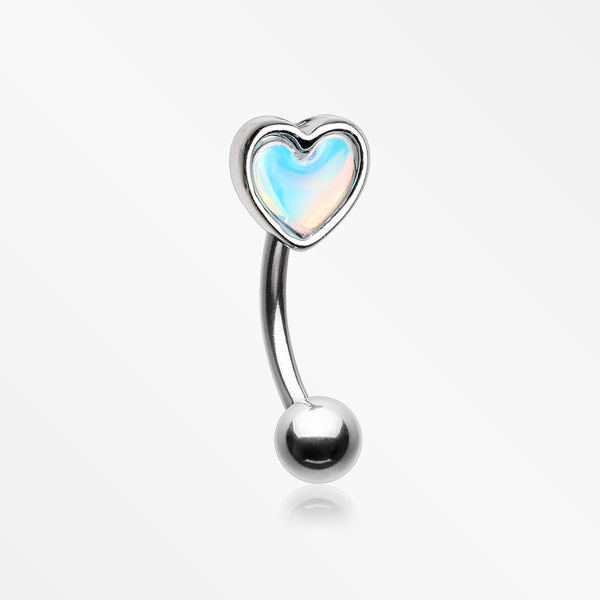 Iridescent Revo Heart Curved Barbell