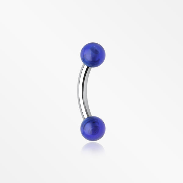 Acrylic Ball Curved Barbell Eyebrow Ring-Blue