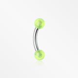 Acrylic Ball Curved Barbell Eyebrow Ring-Green