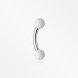 Acrylic Ball Curved Barbell Eyebrow Ring-White