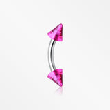 Acrylic Spike Curved Barbell Eyebrow Ring-Purple