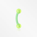 Acrylic Flexible Shaft Curved Barbell Eyebrow Ring-Green