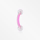 Acrylic Flexible Shaft Curved Barbell Eyebrow Ring-Pink