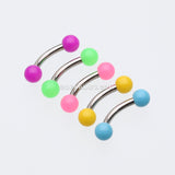 Neon Acrylic Curved Barbell Eyebrow Ring-Green