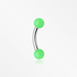 Neon Acrylic Curved Barbell Eyebrow Ring-Green