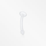 Curved Barbell Type Retainer-Clear/White