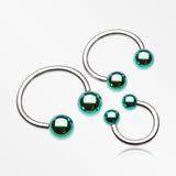 Colorline PVD Ball Ends Steel Horseshoe Circular Barbell-Green