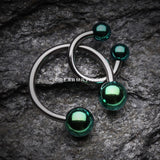 Colorline PVD Ball Ends Steel Horseshoe Circular Barbell-Green