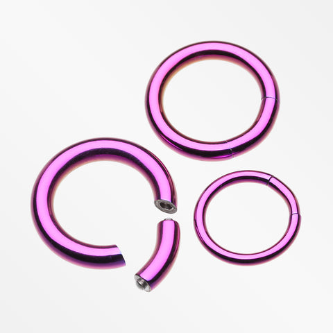 Colorline PVD Segmented Captive Bead Ring-Purple