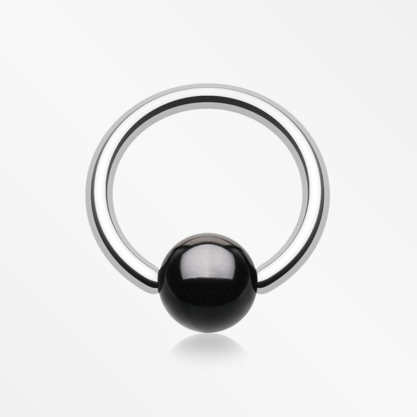 Colorline PVD Ball Ends Steel Captive Bead Ring-Black