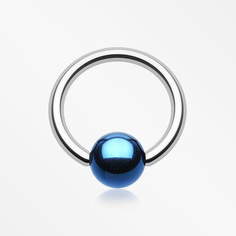 Colorline PVD Ball Ends Steel Captive Bead Ring-Blue