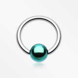 Colorline PVD Ball Ends Steel Captive Bead Ring-Green
