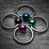 Colorline PVD Ball Ends Steel Captive Bead Ring-Green