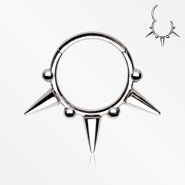 Spike Tribal Luna Orbit Seamless Clicker Hoop Ring