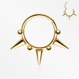 Golden Spike Tribal Luna Orbit Seamless Clicker Hoop Ring